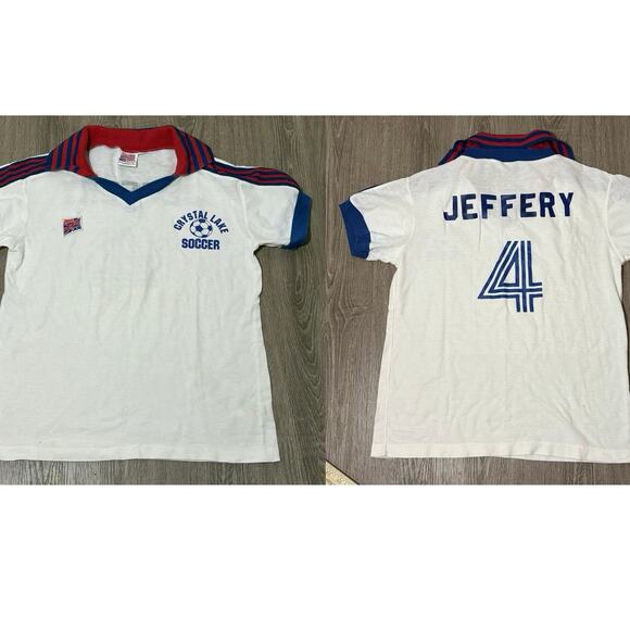 Union Jacks Other - Vintage Soccer Jersey Crystal Lake Jeffery #4 Retro USA Made Tee